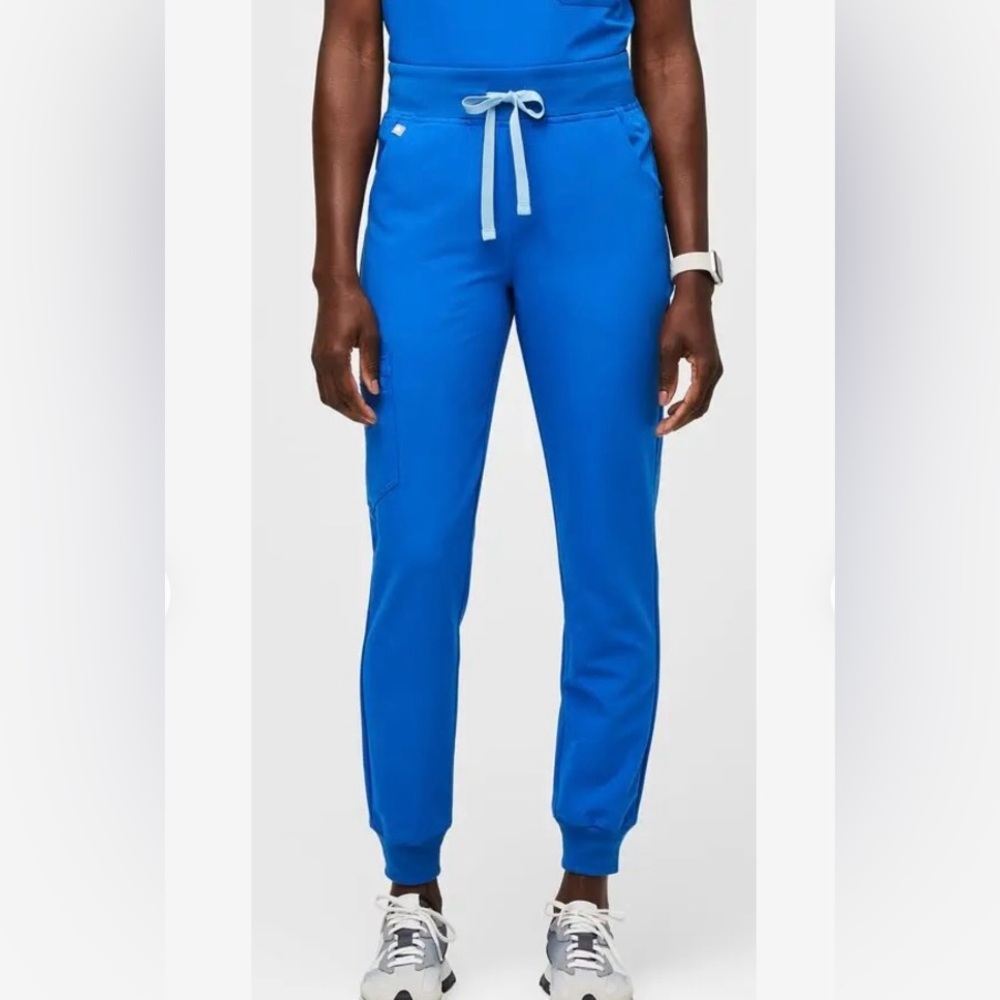 Figs High Waisted Zamora Royal Blue jogger scrub pants